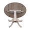 International Concepts Round 42 in Round Dual Drop Leaf Pedestal Table, 29.5 inH, Washed Gray Taupe, 42 W, 42 L, 29.5 in H K09-42DPT - alternate 2